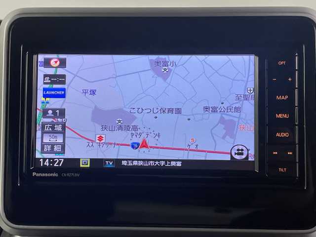 スズキ スペーシア ギア HYBRID XZ 埼玉県 2020(令2)年 4.7万km デニムブルー ガンメタリック 2トーン 純正ナビ　/　（TV/CD/DVD/BT/USB）/ドライブレコーダー/ビルトインＥＴＣ　/前席シートヒーター　/コーナーセンサー　/両側電動スライドドア　/レーダークルーズコントロール　/レーンキープアシスト　/革巻きハンドル　/ＬＥＤヘッドライト　/フォグランプ/ウインカーミラー/ルーフレール　/ドアバイザー