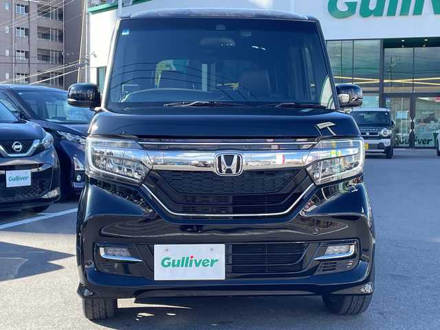 ホンダ Ｎ ＢＯＸ カスタム G EX ターボ ホンダセンシング 長野県 2018(平30)年 6万km クリスタルブラックパール 禁煙車/ターボ過給機/純正8インチナビ【VXU-185NBi】/(FM/AM/Bluetooth/フルセグTV/CD/DVD)/前後ドライブレコーダー/COMTECレーダー/ホンダセンシング/・衝突被害軽減システム/・レーンキープアシスト/・追従機能付きクルーズコントロール/両側電動スライドドア/バックカメラ/ETC/後方コーナーセンサー/純正フロアマット/ハーフレザーシート/LEDヘッドライト/AAC/オートライト/スマートキー/プッシュスタート/ドアバイザー/フォグランプ/カーテンエアバッグ/サイドエアバッグ/ABS/横滑り防止装置/イモビライザー/パワーウインドウ/パワーステアリング