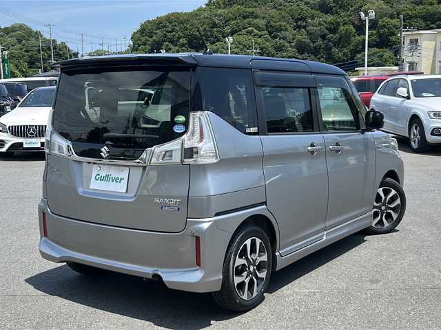 スズキ ソリオ バンディット HV MV Dカメラ ブレーキS 茨城県 2015(平27)年 8.5万km プレミアムシルバーメタリック/ブラック2トーンルーフ デュアルカメラブレーキサポート/社外メモリーナビ/　　CD/DVD/BT/フルセグ/バックカメラ/両側パワースライドドア/クルーズコントロール/LEDオートライト/シートヒーター/純正アルミホイール/革巻きステアリング/ステアリングスイッチ/USB/アイドリングストップ/スマートキー/ETC