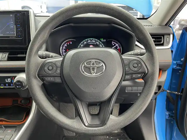 トヨタ ＲＡＶ４ アドベンチャー 滋賀県 2019(令1)年 3.7万km シアンM 社外7インチナビ/【Bluetooth/CD/DVD/フルセグTV/USB】/レーダークルーズコントロール/クリアランスソナー/ETC/D席パワーシート/電動パーキングブレーキ/オートブレーキホールド/前後ドライブレコーダー/プッシュスタート/スマートキー/ステアリングリモコン