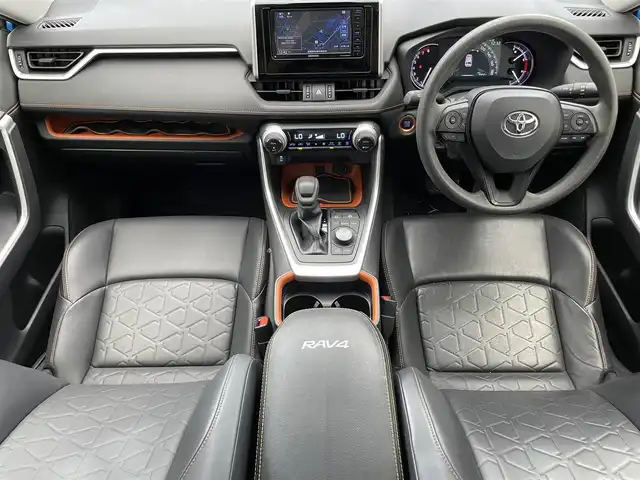 トヨタ ＲＡＶ４ アドベンチャー 滋賀県 2019(令1)年 3.7万km シアンM 社外7インチナビ/【Bluetooth/CD/DVD/フルセグTV/USB】/レーダークルーズコントロール/クリアランスソナー/ETC/D席パワーシート/電動パーキングブレーキ/オートブレーキホールド/前後ドライブレコーダー/プッシュスタート/スマートキー/ステアリングリモコン