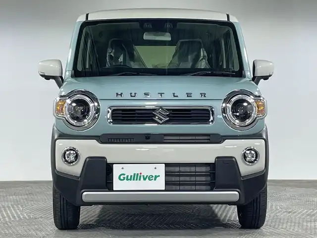 スズキ ハスラー HYBRID X 神奈川県 2025(令7)年 0.1千km オフブルーメタリック/ソフトベージュメタリック 届出済未使用車/スズキセーフティサポート/・デュアルセンサーブレーキサポート/・誤発進抑制機能/・車線逸脱警報機能/・先行車発進お知らせ機能/・標識認識機能/・ハイビームアシスト/純正9型ディスプレイオーディオ/・ナビ/BT/フルセグTV/USB/AppleCarPlay/AndroidAuto/CD/DVD/全方位モニター/シートヒーター(D/N)/アイドリングストップ機能/コーナーセンサー/アダプティブクルーズコントロール/革巻きステアリング/ステアリングスイッチ/ヘッドライトレベライザー/スマートキー/スペアキー(1本)/プッシュスタートボタン/LEDヘッドライト/フォグランプ/電動格納ミラー/ウィンカーミラー/SOSコール/シートリフター/純正15インチアルミホイール