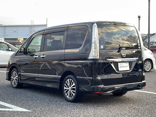 日産 セレナ HWS S HV Vセレ +SeftyⅡ 島根県 2015(平27)年 7.4万km ダイヤモンドブラック 純正7インチSDナビゲーション(MC315D-W)/フルセグ BT CD DVD/エマージェンシーブレーキ/レーンキープアシスト/アラウンドビューカメラ/両側パワースライドドア/クルーズコントロール/アイドリングストップ/LEDヘッドライト/AUTOライト/フォグライト/ETC/電動格納ミラー/シートリフター/プッシュスタート/純正18インチアルミホイール