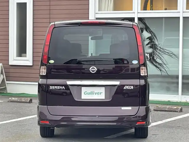 日産 セレナ ハイウェイスター Vセレクション 栃木県 2010(平22)年 15.4万km ディープカシス 両側パワースライドドア/アルパイン製フリップダウンモニター/ETC/純正ナビ/CD/DVD/Bluetooth/フルセグTV/バックカメラ