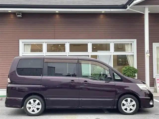 日産 セレナ ハイウェイスター Vセレクション 栃木県 2010(平22)年 15.4万km ディープカシス 両側パワースライドドア/アルパイン製フリップダウンモニター/ETC/純正ナビ/CD/DVD/Bluetooth/フルセグTV/バックカメラ