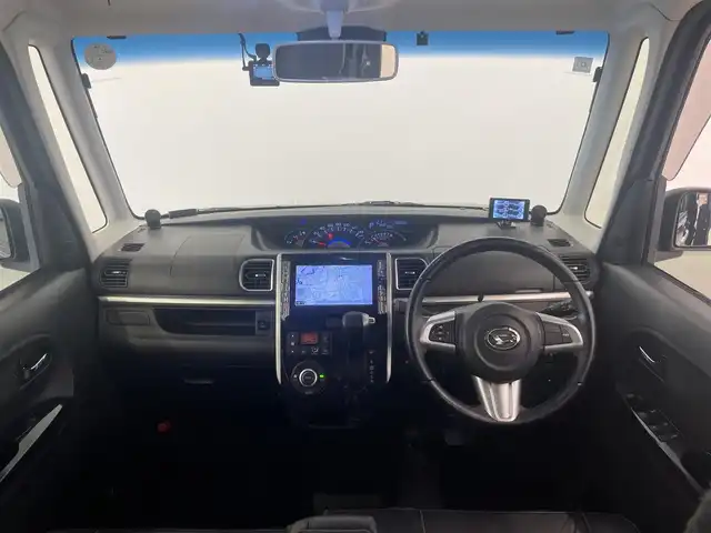 ダイハツ タント カスタム RS トップED SA Ⅲ 岡山県 2017(平29)年 4.8万km ブラックマイカメタリック スマートアシストIII/歩行者検知ブレーキ/社外ローダウンサス（RS-R）/ドラレコ/レーダー/DOPメモリナビ（NSZP-X67D）/CD/DVD/DTVフルセグ/BT/USB/コーナーセンサー/ドアバイザー/フォグライト/純正15インチアルミ/シートカバー/ステアリングS/W/左右パワースライドドア/社外ツイーター/ETC/１００Vパワーソケット