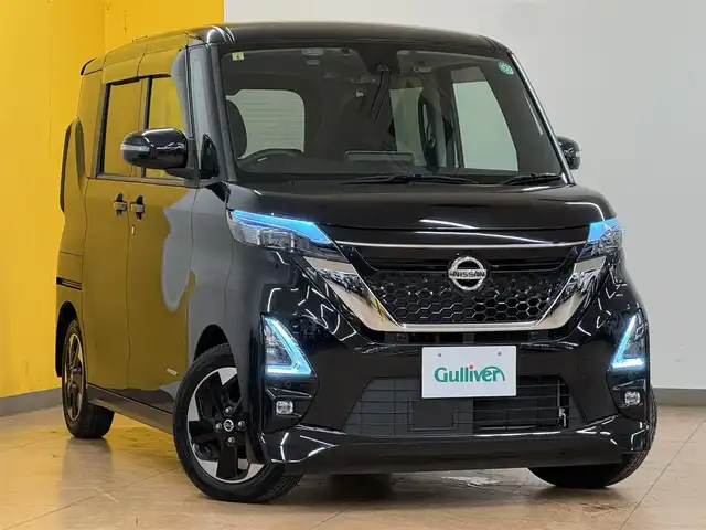 日産 ルークス HWS X プロパイロットED 群馬県 2020(令2)年 8.2万km ブラック エマージェンシーブレーキ/車線逸脱警報/先行車発進お知らせ機能/標識認識機能/プロパイロット/純正9インチSDナビ/・フルセグTV/・CD/DVD/BT/・AUX/USB/SD/・AM.FM/アラウンドビューモニター/ハンズフリー両側電動スライドドア/ビルトインETC/ドライブレコーダー/ステアリングスイッチ/パーキングセンサー/電子パーキングブレーキ/オートホールド/アイドリングストップ/スマートキー×2/プッシュスタート/LEDヘッドライト/フォグランプ/オートライト/USBポート/純正14インチAW/フロアマット/純正ドアバイザー/電動格納ウィンカーミラー/横滑り防止システム