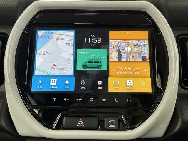 スズキ ハスラー HYBRID G 大分県 2020(令2)年 6.1万km ブリスクブルーメタリック/ホワイト2トーンルーフ デュアルカメラブレーキサポート/レーンアシスト/純正ナビ/（フルセグ/CD/Bluetooth/DVD)/全方位カメラ/ビルトインETC/前方ドライブレコーダー/クリアランスソナー/シートヒーター/電動格納ミラー/プッシュスタート・スマートキー/ステアリングスイッチ