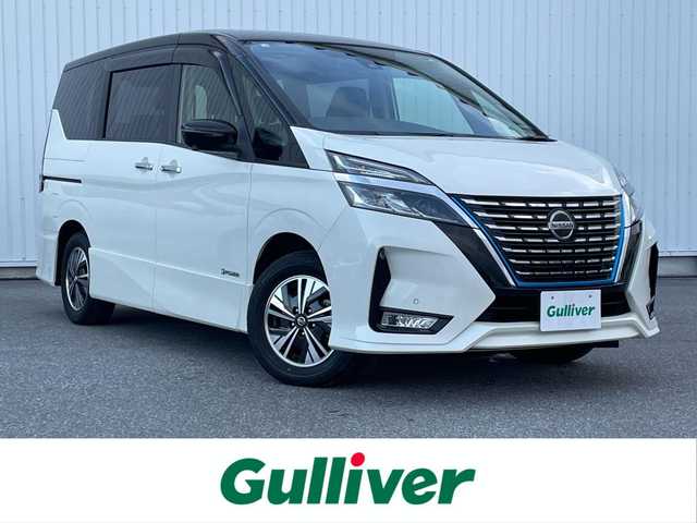 日産 セレナ e－パワー ハイウェイスター V 滋賀県 2020(令2)年 6万km ブリリアントホワイトパール 2トーン 純正10型ナビ/(Bluetooth/CD/DVD/SD/フルセグTV)/インテリジェントパーキングアシスト/ETC/全方位カメラ/両側パワースライドドア　/クルーズコントロール　/革巻きステアリング/ステアリングスイッチ　/LEDオートライト　/オートハイビーム　/フォグライト/純正AW　/社外フロアマット　/シートリフター/オートリトラミラー