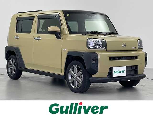 ダイハツ タフト G ターボ 岐阜県 2020(令2)年 2.3万km サンドベージュメタリック 純正ナビ(AM/FM/CD/SD/BT/USB/フルセグ)/ナビ連動ドラレコ/ターボ/バックカメラ/ETC/スマートアシスト/・衝突警報機能/・衝突回避支援ブレーキ機能/・ブレーキ制御付き誤発進抑制機能（前方・後方）/・車線逸脱警報機能/・オートハイビーム/・ アダプティブドライビングビーム/・ふらつき警報/・先行車発進お知らせ機能/・サイドビューランプ/・コーナーセンサー/・標識認識機能/・レーダークルーズコントロール/シートヒーター/電動サイドブレーキ/オートホールド/ステアリングスイッチ/革巻きステアリング/プッシュスタート/スマートキー/ルーフレール/スカイフィールトップ/LEDヘッドライト/LEDフォグランプ/純正フロアマット/サイドバイザー/純正AW