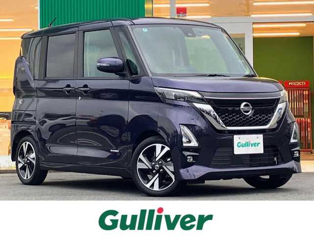 日産 ルークス HWS Gターボ プロパイロットED 静岡県 2020(令2)年 1.5万km アメジストパープル エンジンスタートボタン/パワーステアリング/パワーウィンドウ/保証書/取扱説明書/アイドリングストップ/ターボ/オートエアコン/クルーズコントロール/USB入力端子/ETC/全方位カメラ/純正SDナビ（CD/DVD/BT/フルセグ）/ドライブレコーダー前後/ウォークスルー/純正フロアマット/両側パワースライドドア/純正アルミホイール/ABS/横滑り防止装置/コーナーセンサー前後/レーンキープアシスト/オートライト/LEDヘッドライト/W＋サイドエアバック/衝突軽減システム/プロパイロット