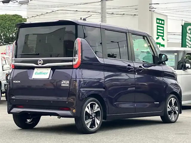 日産 ルークス HWS Gターボ プロパイロットED 静岡県 2020(令2)年 1.5万km アメジストパープル エンジンスタートボタン/パワーステアリング/パワーウィンドウ/保証書/取扱説明書/アイドリングストップ/ターボ/オートエアコン/クルーズコントロール/USB入力端子/ETC/全方位カメラ/純正SDナビ（CD/DVD/BT/フルセグ）/ドライブレコーダー前後/ウォークスルー/純正フロアマット/両側パワースライドドア/純正アルミホイール/ABS/横滑り防止装置/コーナーセンサー前後/レーンキープアシスト/オートライト/LEDヘッドライト/W＋サイドエアバック/衝突軽減システム/プロパイロット