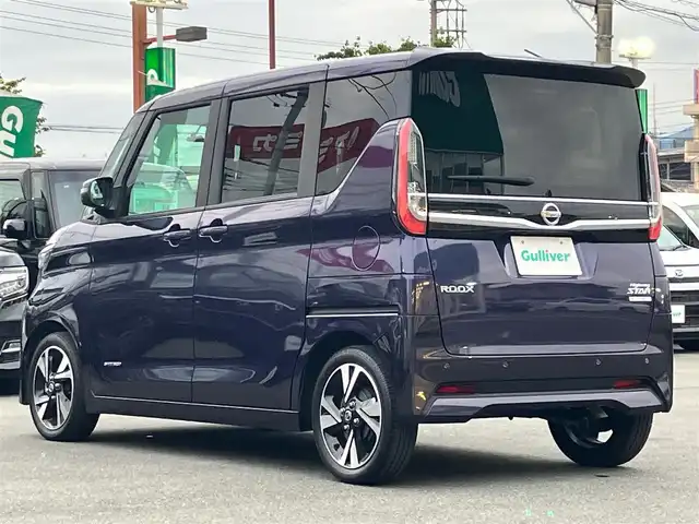 日産 ルークス HWS Gターボ プロパイロットED 静岡県 2020(令2)年 1.5万km アメジストパープル エンジンスタートボタン/パワーステアリング/パワーウィンドウ/保証書/取扱説明書/アイドリングストップ/ターボ/オートエアコン/クルーズコントロール/USB入力端子/ETC/全方位カメラ/純正SDナビ（CD/DVD/BT/フルセグ）/ドライブレコーダー前後/ウォークスルー/純正フロアマット/両側パワースライドドア/純正アルミホイール/ABS/横滑り防止装置/コーナーセンサー前後/レーンキープアシスト/オートライト/LEDヘッドライト/W＋サイドエアバック/衝突軽減システム/プロパイロット