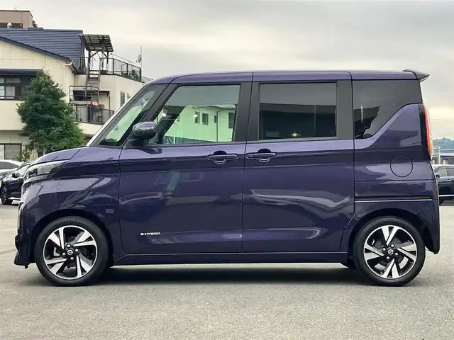 日産 ルークス HWS Gターボ プロパイロットED 静岡県 2020(令2)年 1.5万km アメジストパープル エンジンスタートボタン/パワーステアリング/パワーウィンドウ/保証書/取扱説明書/アイドリングストップ/ターボ/オートエアコン/クルーズコントロール/USB入力端子/ETC/全方位カメラ/純正SDナビ（CD/DVD/BT/フルセグ）/ドライブレコーダー前後/ウォークスルー/純正フロアマット/両側パワースライドドア/純正アルミホイール/ABS/横滑り防止装置/コーナーセンサー前後/レーンキープアシスト/オートライト/LEDヘッドライト/W＋サイドエアバック/衝突軽減システム/プロパイロット