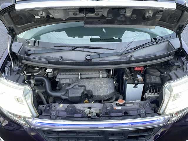 ダイハツ タント カスタム X トップED SA 山口県 2014(平26)年 12.8万km ナイトシャドーパープルクリスタルM 禁煙車/純正メモリナビ/Bluetooth/フルセグTV/バックカメラ/片側パワースライドドア/スマートキー/プッシュスタート/HIDヘッドライト/フォグライト/ETC/ハーフレザーシート/横滑り防止装置/衝突軽減ブレーキ/アイドリングストップ/ステアリングスイッチ/純正14インチAW/保証書・取説/スペアキー1本