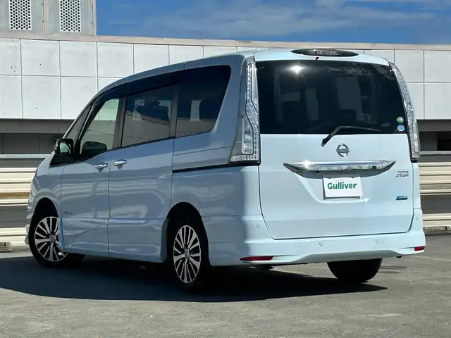 日産 セレナ ハイウェイスター Sハイブリッド 静岡県 2014(平26)年 7.6万km ブルームーンホワイトP 純正8型ナビ/エマージェンシーブレーキ/車線逸脱警報/踏み間違い衝突防止アシスト/ふらつき警報/アラウンドビューモニター/LEDヘッドライト/両側ワンタッチオートスライドドア/純正16AW/オートライト/レーンキープアシスト/前後ドラレコ/ETC