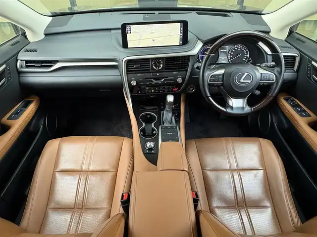 レクサス ＲＸ 450hL 石川県 2021(令3)年 5.2万km 黒 ワンオーナー/4WD/サンルーフ/純正ナビ/　Bluetooth・AM/FM・CD・DVD・USB/フルセグTV/ETC2.0/全方位カメラ/前後ドライブレコーダー/アダプティブクルーズコントロール/ヘッドアップディスプレイ/ブラインドスポットモニター/パワーシート/シートヒーター/エアシート/ステアリングヒーター/アンチロック・ブレーキ・システム/衝突被害軽減システム/横滑り防止装置/前後コーナーセンサー/レーンキープアシスト/盗難防止装置/オートマチックハイビーム/アイドリングストップ/純正アルミホイール/スマートキー