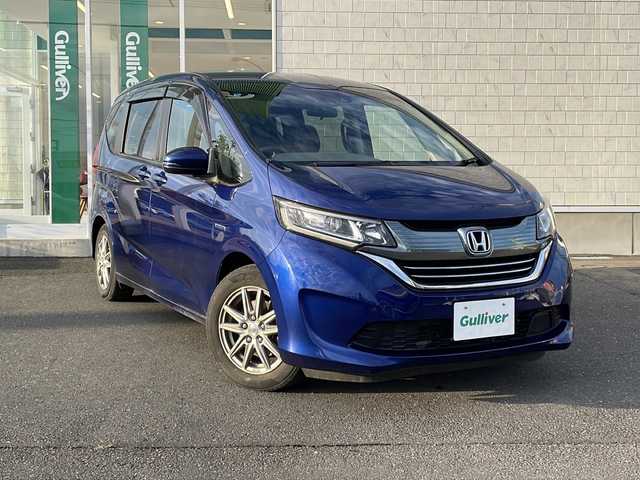 ホンダ フリード ハイブリット G ホンダセンシング 岩手県 2019(平31)年 4.6万km コバルトブルーパール 純正メモリーナビ/AM/FM/CD/DVD/Bluetooth/フルセグTV/バックカメラ/ビルトインETC/ドライブレコーダー/両側パワースライドドア/フリップダウンモニター/レーダークルーズコントロール/衝突被害軽減ブレーキ/レーンキープアシスト/横滑り防止装置/アイドリングストップ/オートライト/オートハイビーム/LEDヘッドライト/フォグランプ/スマートキー/プッシュスタート/電動格納ミラー/社外１５インチAW/純正フロアマット/ドアバイザー/取扱説明書/純正エンジンスターター/スタットレスタイヤ有