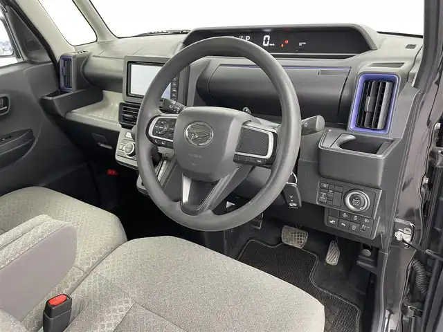 ダイハツ タント X 富山県 2022(令4)年 1.4万km ブラックマイカメタリック 純正ディスプレイオーディオ（AM/FM/DVD/BT/USB）/バックカメラ/片側パワースライドドア/D/N席シートヒーター/衝突被害軽減システム/コーナーセンサー/横滑り防止装置/アイドリングストップ/オートLEDライト/純正フロアマット/ステアリングスイッチ/スマートキー