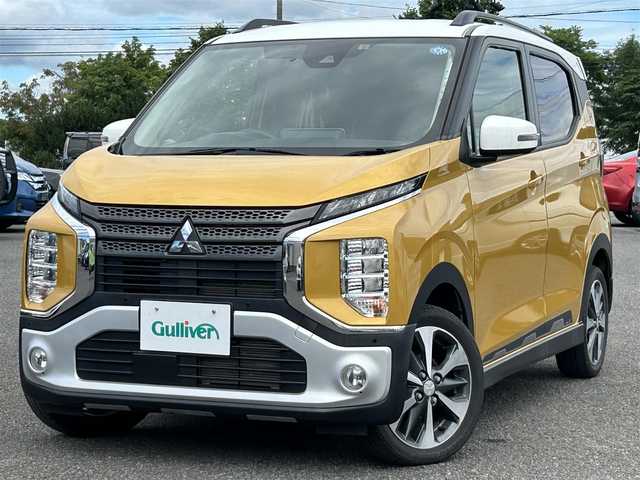 三菱 ｅＫクロス T 岐阜県 2019(平31)年 3.5万km サンドイエローメタリック ４WD/純正ディーラーOPナビ/CD/DVD/BT/フルセグ/衝突被害軽減システム/横滑り防止装置/クルーズコントロール/レーンキープアシスト/コーナーセンサー/アラウンドビューモニター/デジタルインナーミラー/ETC/純正前後ドライブレコーダー/アイドリングストップ/前席シートヒーター/電子パーキング/レザー調シートカバー/ステアリングリモコン/プッシュスタート/スマートキー/LEDヘッドライト/オートライト/電動格納ミラー/社外フロアマット/スペアキー