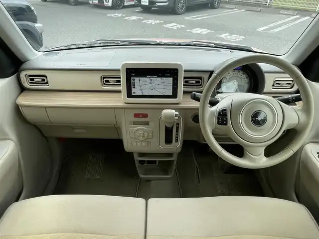 スズキ ラパン X 静岡県 2015(平27)年 5.6万km コフレピンクパールメタリック AIS検査済み4点/レーダーブレーキサポート /純正ナビ　/地デジ　/BT /USB /全方位カメラ　/運転席シートヒーター　/オートライト /純正１４インチAW /ETC /社外前後ドラレコ　/スマートキー  /スペアキー  /保証書　/取説