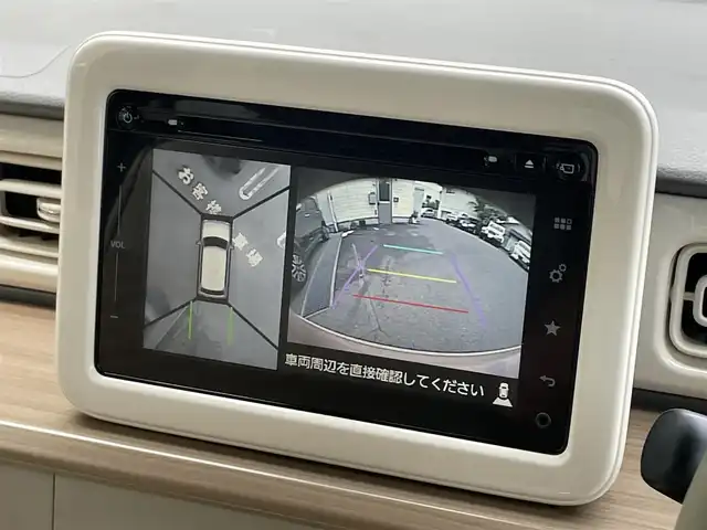スズキ ラパン X 静岡県 2015(平27)年 5.6万km コフレピンクパールメタリック AIS検査済み4点/レーダーブレーキサポート /純正ナビ　/地デジ　/BT /USB /全方位カメラ　/運転席シートヒーター　/オートライト /純正１４インチAW /ETC /社外前後ドラレコ　/スマートキー  /スペアキー  /保証書　/取説