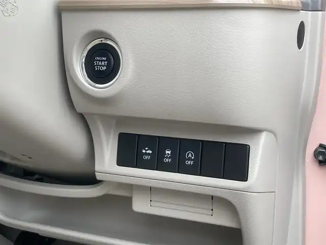 スズキ ラパン X 静岡県 2015(平27)年 5.6万km コフレピンクパールメタリック AIS検査済み4点/レーダーブレーキサポート /純正ナビ　/地デジ　/BT /USB /全方位カメラ　/運転席シートヒーター　/オートライト /純正１４インチAW /ETC /社外前後ドラレコ　/スマートキー  /スペアキー  /保証書　/取説