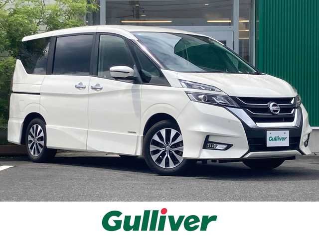 日産 セレナ ハイウェイスター 岡山県 2018(平30)年 5.3万km ブリリアントホワイトパール 純正9インチナビ　MM518D-L/フルセグTV、CD、DVD、Bluetooth/AM、FM、Blu-ray/純正フリップダウンモニター/ハンズフリー両側パワースライドドア/純正前方ドライブレコーダー　DJ4-D/ETC/LEDヘッドランプ/スーパーUVカット断熱グリーンガラス/オートデュアルエアコン/インテリジェントエマージェンシーブレーキ/フロント＆バックソナー/インテリジェントアラウンドビューモニター/インテリジェントパーキングアシスト/標識検知機能/ふらつき警報/電動パーキングブレーキ/オートブレーキホールド/車線逸脱防止支援システム/プロパイロット