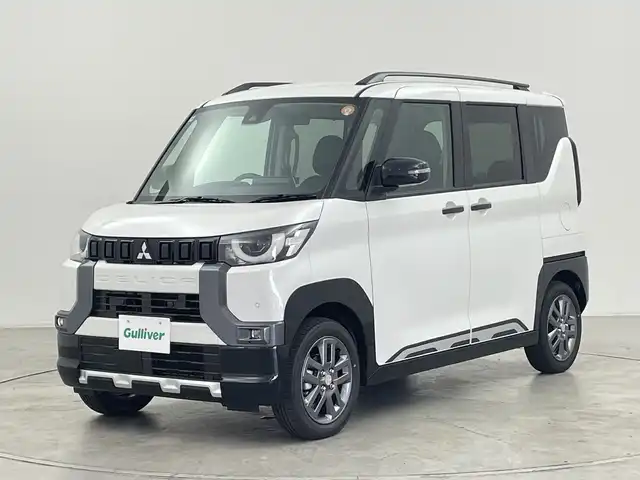 三菱 デリカミニ T プレミアム 群馬県 2025(令7)年 0.1万km未満 アメジストブラック/シルキーホワイト 届出済未使用車　純正９型ディスプレイオーディオ　サイドデカール　全周囲カメラ　デジタルインナーミラー　アダプティブクルーズコントロール　ハーフレザー　シートヒーター　ハンドルヒーター　ＬＥＤ　禁煙車