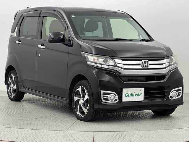 ホンダ Ｎ ＷＧＮ カスタム G ターボパッケージ 新潟県 2014(平26)年 7万km クリスタルブラックパール ターボ/4WD/スペアキー1本/オーディオディスプレイ　型式FH－780DVD/CD/DVD/ハーフレザー/キセノン/クルコン/フォグ/衝突被害軽減システム