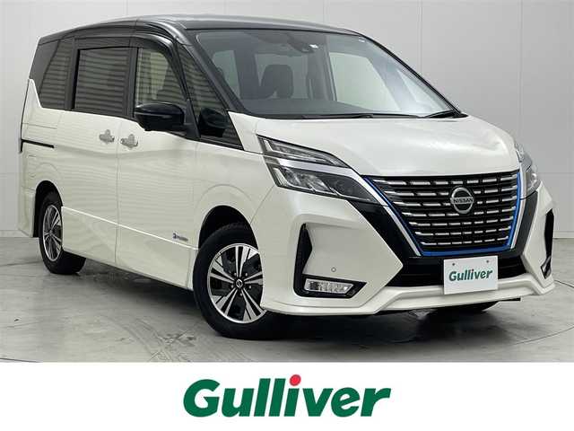 日産 セレナ e－パワー ハイウェイスター V 茨城県 2020(令2)年 4.8万km ブリリアントホワイトパール 2トーン 日産純正ナビ/BTオーディオ/フルセグTV/CD/DVD/SD/USB/純正後席フリップダウンモニター/アラウンドビューモニター/プロパイロット/ドライブレコーダー/ETC/両側パワースライドドア/純正フロアマット