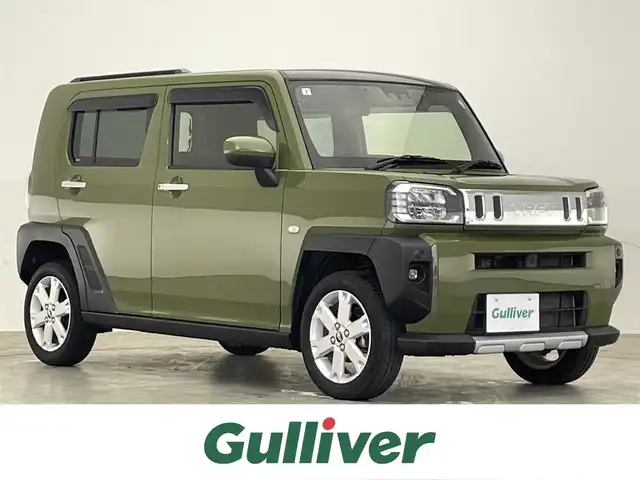 ダイハツ タフト G クロムベンチャー 滋賀県 2021(令3)年 3.2万km フォレストカーキメタリック 禁煙車/社外ナビ/（CD/USB/Bluetooth/フルセグTV）/バックカメラ/前方ドライブレコーダー/ガラスルーフ/ETC/クリアランスソナー/衝突被害軽減ブレーキ/前席シートヒーター/LEDヘッドライト/フォグランプ/オートヘッドライト/革巻きステアリング/ステアリングリモコン/電動パーキングブレーキ/オートホールドブレーキ/USB充電/社外フロアマット/オートリトラーミラー/プッシュスタート