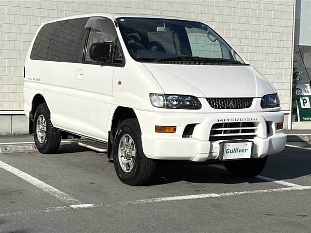 三菱 デリカ スペースギア エクシード 静岡県 2000(平12)年 17.1万km ソフィアホワイト 社外ナビ/AM/FM/TV/BT/ワンセグ/サンルーフ/A/TMODE/AUTOSTEP/ETC/片側スライド/純正フロアマット/センターデフロック/純正15インチアルミ