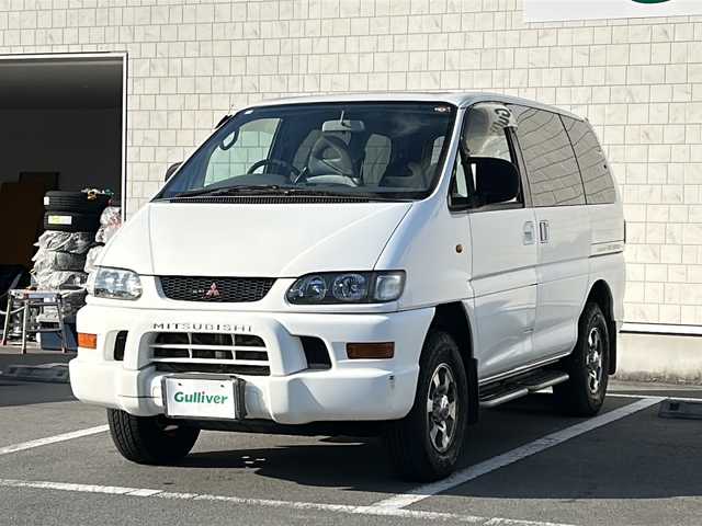 三菱 デリカ スペースギア エクシード 静岡県 2000(平12)年 17.1万km ソフィアホワイト 社外ナビ/AM/FM/TV/BT/ワンセグ/サンルーフ/A/TMODE/AUTOSTEP/ETC/片側スライド/純正フロアマット/センターデフロック/純正15インチアルミ