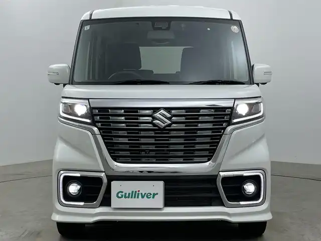 スズキ スペーシア カスタム HYBRID XS 岡山県 2019(平31)年 5万km ピュアホワイトP 純正8インチナビ/【フルセグ/Bluetooth/DVD】/アラウンドビューモニター/両側電動スライドドア/純正15inアルミホイール+サマータイヤ：装着/ビルトインETC/LEDヘッドライト（AUTO機能付き）/シートヒーター/純正ドライブレコーダー（前）/スマートキー/ステアリングリモコン/ISOFIX/シートバックテーブル/Rサーキュレーター/Rサンシェイド/プッシュスタート/スズキセーフティーサポート/・デュアルセンサーブレーキサポート/・ハイビームアシスト/・誤発進抑制機能/・車線逸脱警報機能/・ふらつき警報機能/・先行車発進お知らせ機能/・後退時ブレーキサポート/・後方誤発進抑制機能