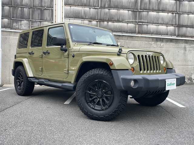 クライスラー・ジープ ジープ ラングラー アンリミテッド サハラ 愛知県 2012(平24)年 7.6万km 緑 ワンオーナー/キーレス/純正CDオーディオ/サイドカメラ/クルーズコントロール/ダウンヒルアシスト/サイドステップ/JEPPESEN（ジェップセン）MJCR#216　17インチホール/ステアリングスイッチ/ハロゲンヘッドライト/フォグランプ/ETC/オートライト/純正ラバーマット/点検整備記録簿（ディーラーH27・29）/（その他R1・R3・R5)