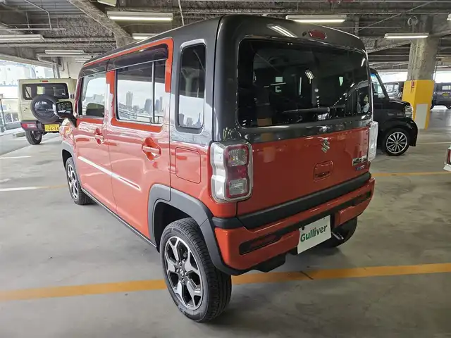 スズキ ハスラー HYBRID X 福岡県 2021(令3)年 9.4万km バーミリオンオレンジ/ガンメタリック2トーン 純正MOP9型ナビ/フルセグTV/全方位モニター/ビルトインETC/ドライブレコーダー/セーフティサポート/・衝突被害軽減ブレーキ/・車線逸脱警報/・前後誤発進抑制/・先行車発進お知らせ機能/・ハイビームアシスト/LEDヘッドランプ/革巻きステアリング/ステアリングカバー付/前席シートヒーター/純正15インチアルミホイール/スマートキー/プッシュエンジンスタート/禁煙車