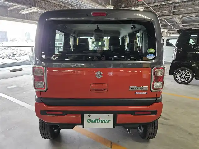 スズキ ハスラー HYBRID X 福岡県 2021(令3)年 9.4万km バーミリオンオレンジ/ガンメタリック2トーン 純正MOP9型ナビ/フルセグTV/全方位モニター/ビルトインETC/ドライブレコーダー/セーフティサポート/・衝突被害軽減ブレーキ/・車線逸脱警報/・前後誤発進抑制/・先行車発進お知らせ機能/・ハイビームアシスト/LEDヘッドランプ/革巻きステアリング/ステアリングカバー付/前席シートヒーター/純正15インチアルミホイール/スマートキー/プッシュエンジンスタート/禁煙車