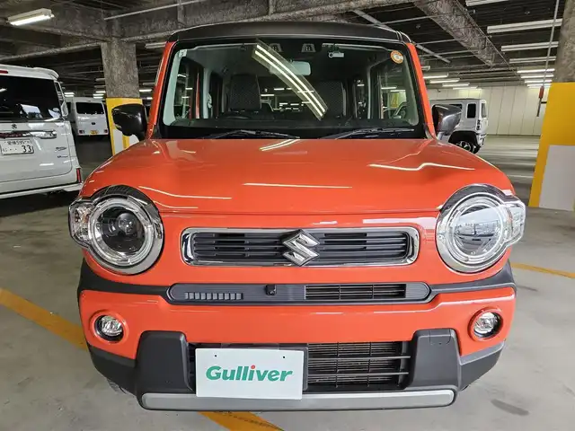 スズキ ハスラー HYBRID X 福岡県 2021(令3)年 9.4万km バーミリオンオレンジ/ガンメタリック2トーン 純正MOP9型ナビ/フルセグTV/全方位モニター/ビルトインETC/ドライブレコーダー/セーフティサポート/・衝突被害軽減ブレーキ/・車線逸脱警報/・前後誤発進抑制/・先行車発進お知らせ機能/・ハイビームアシスト/LEDヘッドランプ/革巻きステアリング/ステアリングカバー付/前席シートヒーター/純正15インチアルミホイール/スマートキー/プッシュエンジンスタート/禁煙車