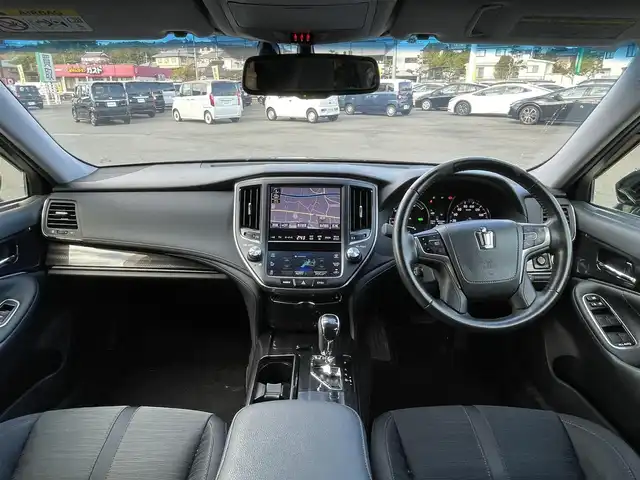 トヨタ クラウン ハイブリッド アスリートS ブラックスタイル 岡山県 2014(平26)年 6.6万km プレシャスブラックパール 純正HDDナビ/フルセグTV、CD、DVD、AM、FM、Bluetooth/バックカメラ/前後コーナーセンサー/クルーズコントロール/純正18インチスパッタリング塗装アルミホイール