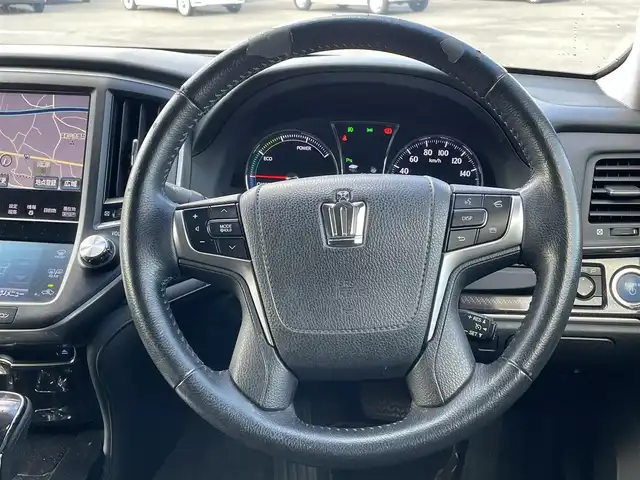 トヨタ クラウン ハイブリッド アスリートS ブラックスタイル 岡山県 2014(平26)年 6.6万km プレシャスブラックパール 純正HDDナビ/フルセグTV、CD、DVD、AM、FM、Bluetooth/バックカメラ/前後コーナーセンサー/クルーズコントロール/純正18インチスパッタリング塗装アルミホイール