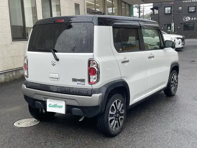 スズキ ハスラー J 静岡県 2019(令1)年 4.8万km ピュアホワイトパール/ブラック2トーン 社外オーディオ(CD/BT/AUX)/衝突軽減ブレーキ/レーンキープアシスト/LEDヘッドライト/LEDフォグ/純正15インチAW/スマートキー×2/保証書/取扱説明書