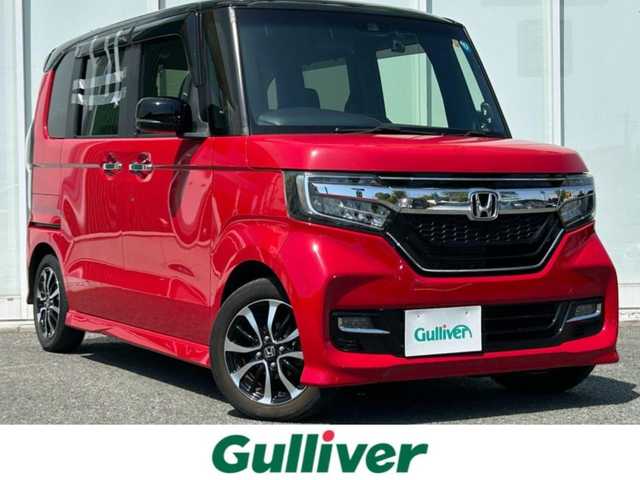ホンダ Ｎ ＢＯＸ カスタム G L ホンダセンシング 福岡県 2019(令1)年 4.5万km ミラノレッド ・社外8インチナビ/（フルセグ/Bluetooth/USB/HDMI/AUX）/・社外10.2インチ後席用モニター/・両側パワースライドドア/・バックカメラ/・ドライブレコーダー/・ETC/・クルーズコントロール（追従走行可）/・横滑り防止装置/・衝突軽減システム/・レーンキープアシスト/・D/N席シートヒーター/・純正サイドエアロパーツ/・LEDヘッドライト/・電動格納ミラー/・純正ドアバイザー/・純正アルミホイール