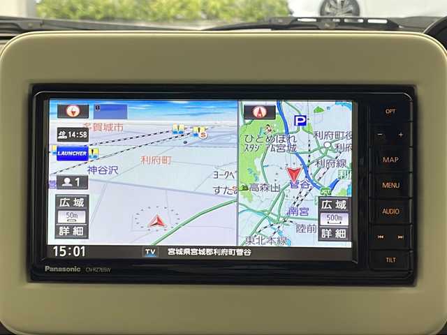 スズキ ラパン モード 宮城県 2021(令3)年 1.6万km ノクターンブルーパール/ホワイト 2トーンルーフ 4WD//純正ナビ/(FM/AM/SD/iPod/USB/CD/DVD)//フルセグTV//Bluetooth//全方位カメラ//バックカメラ//ETC//前後ドライブレコーダー//スズキセーフティサポート//シートヒーター//プッシュスタート//スマートキー//スペアキーあり//オートライト//純正フロアマット