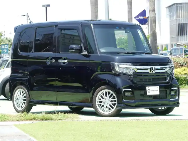 ホンダ Ｎ ＢＯＸ カスタム L ターボ 千葉県 2021(令3)年 2.4万km クリスタルブラックパール ホンダセンシング/・衝突軽減ブレーキ（CMBS）/・車線維持支援システム（LKAS）/・アダプティブクルーズコントロール（ACC）/・後方誤発進抑制機能/・誤発進抑制機能/両側パワースライドドア/純正メモリーナビ/地デジTV/【DVD/CD再生機能　Bluetooth接続】/バックカメラ/ドライブレコーダー（前後撮影）【AKY-E1】/ハーフレザーシート/前席シートヒーター/リアコーナーセンサー/純正15インチアルミホイル/サイド/カーテンエアバッグ/スマートキー