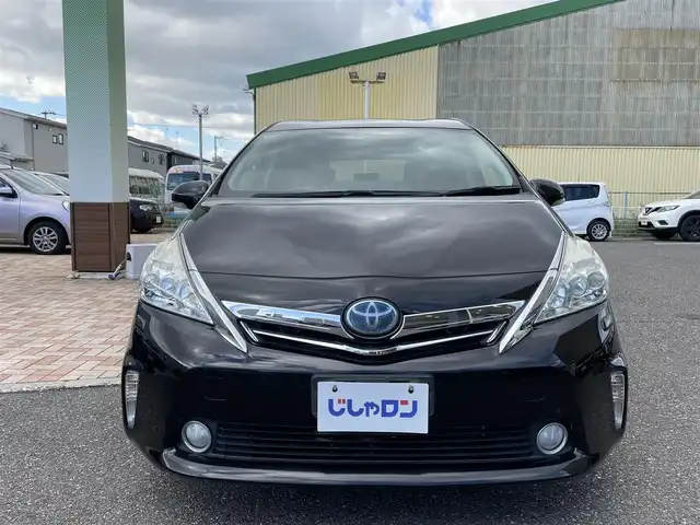 トヨタ プリウス α G チューンブラック 新潟県 2014(平26)年 8.9万km ブラック (株)IDOMが運営する【じしゃロン新潟店】の自社ローン専用車両になります。/こちらは現金またはオートローンご利用時の価格です。自社ローンご希望の方は別途その旨お申付け下さい/プッシュスタート/スペアキー１本付き/クルーズコントロール/純正SDナビ/ワンセグテレビ(走行時視聴可能)/CD、DVD、AM、FM視聴可能/Bluetooth接続可能/バックカメラ/ETC/ハーフレザーシート/本革巻きステアリング