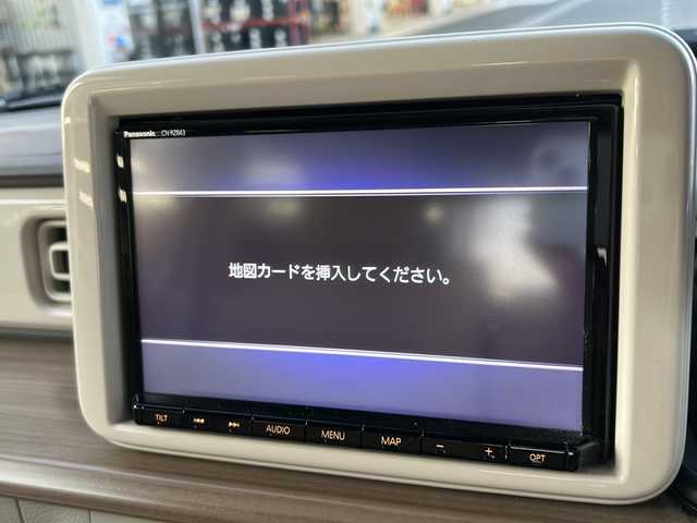 スズキ ラパン X 山口県 2018(平30)年 4.2万km ピュアホワイトP 社外8インチナビ(Panasonic：CN-R２８４３)/CD・DVD再生機能有り/フルセグテレビ/スマートキー/プッシュスタート/盗難防止装置/エアバック【運転席＋助手席】/シートヒーター【運転席】/純正LEDヘッドライト/純正フロアマット