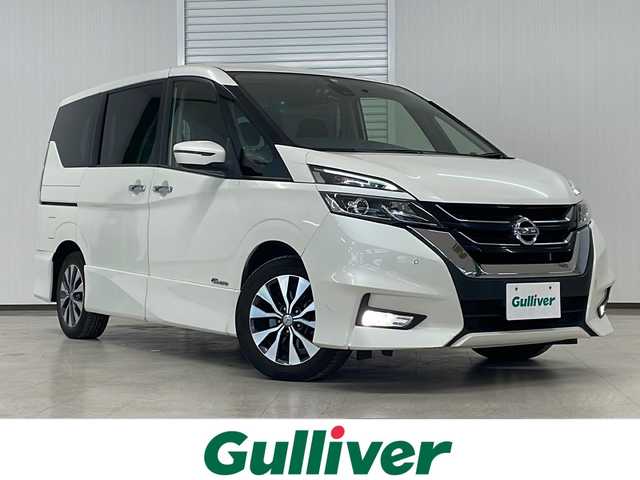 日産 セレナ ハイウェイスター プロパイロットED 熊本県 2017(平29)年 8.6万km ブリリアントホワイトパール ・社外ナビ　Carrozzeria[AVIC-RW801】/-BT/フルセグTV/CD/DVD/SD/USB/FM/AM/・バックカメラ/・プロパイロット/・社外フリップダウンモニター　carrozzeria【TVM-FW1020】/・電動パーキングブレーキ/・ブレーキホールド/・ステアリングリモコン/・衝突軽減ブレーキ/・横滑り防止装置/・両側パワースライドドア/・純正アルミ16インチ/・LEDヘッドライト/・フォグランプ/・カーテンエアバッグ/・オートライト/・アイドリングストップ/・ウィンカーミラー/・コーナーセンサー/・ETC