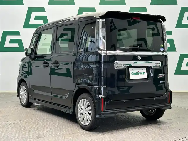 スズキ スペーシア カスタム HYBRID GS 鹿児島県 2021(令3)年 4.3万km ブルーイッシュブラックパール3 社外ナビ/(Bluetooth/DVD/CD)/スズキセーフティサポート/　・デュアルセンサーブレーキサポート/　・誤発進抑制機能/　・車線逸脱警報機能/　・車線逸脱抑制機能/　・発進お知らせ機能/　・標識認識機能/　・アダプティブクルーズコントロール/片側パワースライドドア/運転席シートヒーター/ロールサンシェード/ステアリングリモコン/電動格納ミラー/アイドリングストップ/プッシュスタート