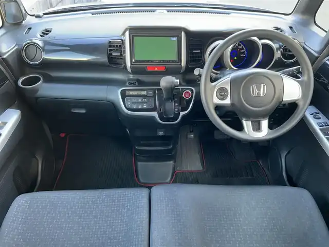 ホンダ Ｎ ＢＯＸ カスタム G L SSパッケージ 兵庫県 2015(平27)年 7.9万km スマートブラック 社外7インチナビ/　（AM/FM/CD/DVD/BT)/ワンセグTV/バックカメラ/プッシュスタート/横滑り防止装置/ステアリングリモコン/ETC/両側パワースライドドア/リアサンシェード/カーテンエアバック/純正フロアマット/ドアバイザー/純正14インチアルミホイール/スペアキー1本